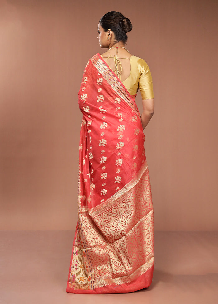 Pink Cotton Saree With Blouse Piece