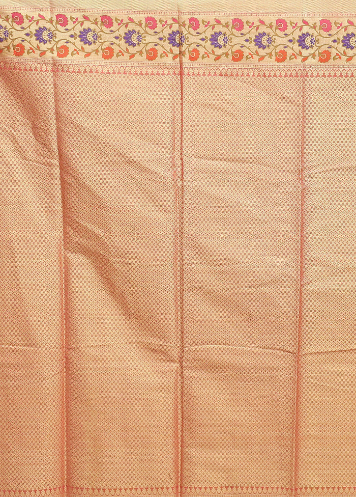 Pink Cotton Saree With Blouse Piece