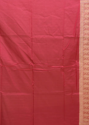 Pink Pure Cotton Saree With Blouse Piece