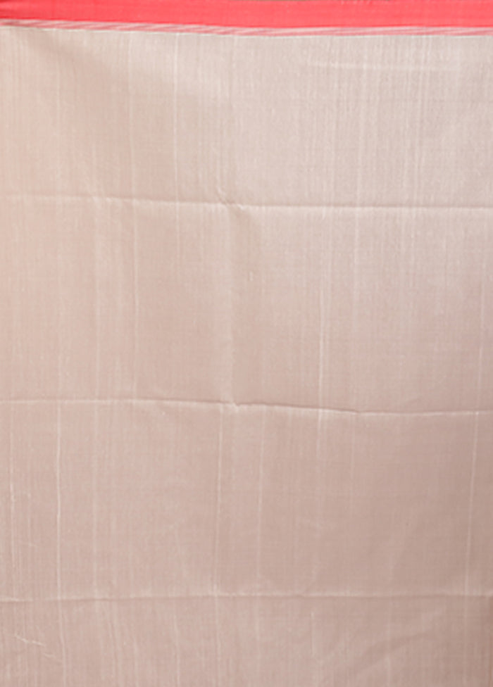 White Handloom Matka Pure Silk Saree With Blouse Piece