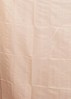 Cream Handloom Matka Pure Silk Saree With Blouse Piece