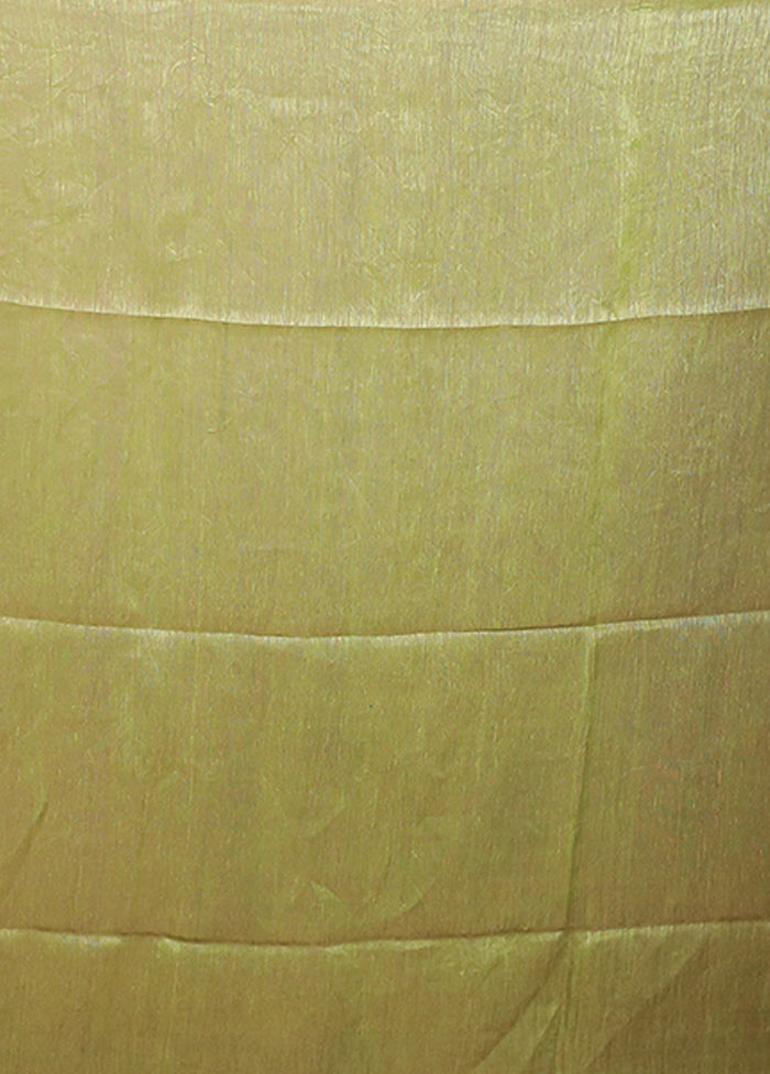 Green Handloom Matka Pure Silk Saree With Blouse Piece