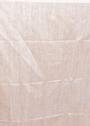 White Handloom Matka Pure Silk Saree With Blouse Piece