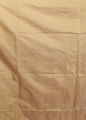 Cream Handloom Matka Pure Silk Saree With Blouse Piece