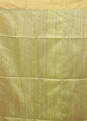 Green Handloom Matka Pure Silk Saree With Blouse Piece