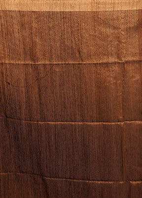 Brown Handloom Matka Pure Silk Saree With Blouse Piece