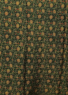 Green Printed Pure Silk Saree Without Blouse Piece
