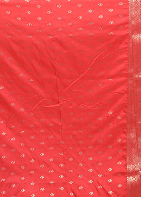 Red Dupion Silk Saree With Blouse Piece