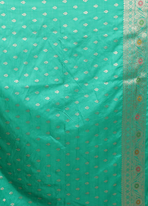Green Dupion Silk Saree With Blouse Piece