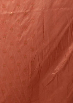 Peach Dupion Silk Saree With Blouse Piece