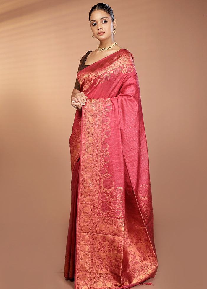 Blue Dupion Silk Saree With Blouse Piece