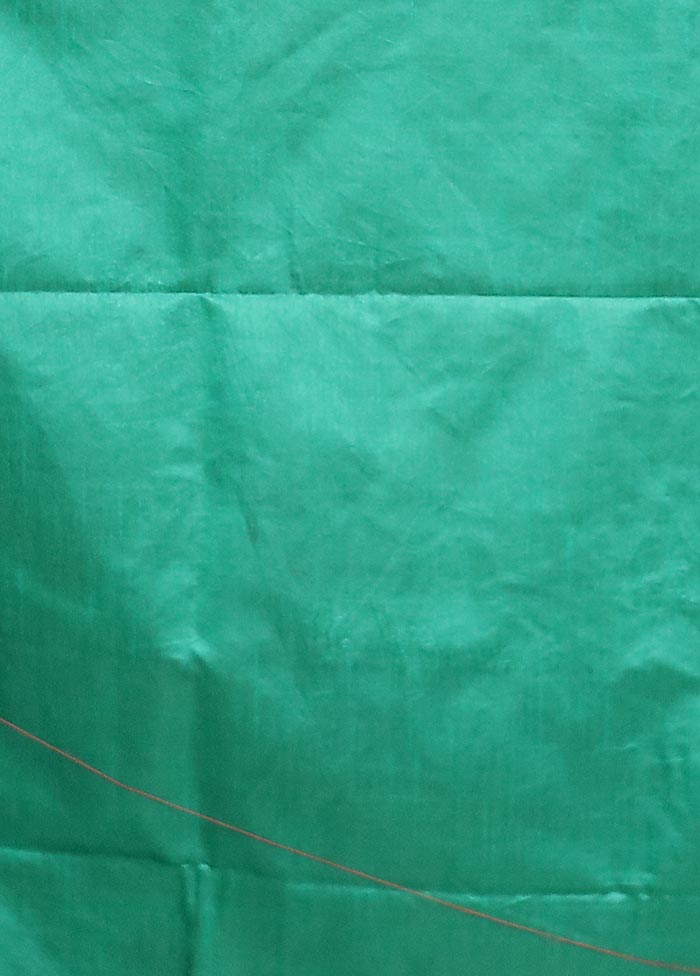 Green Dupion Silk Saree With Blouse Piece