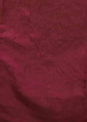 Maroon Dupion Silk Saree With Blouse Piece