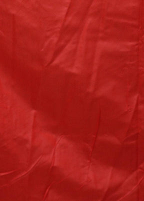 Red Dupion Silk Saree With Blouse Piece