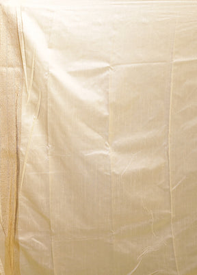 Cream Dupion Silk Saree With Blouse Piece