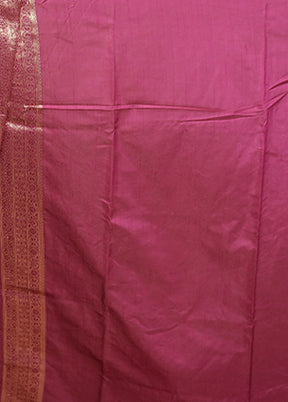 Purple Dupion Silk Saree With Blouse Piece