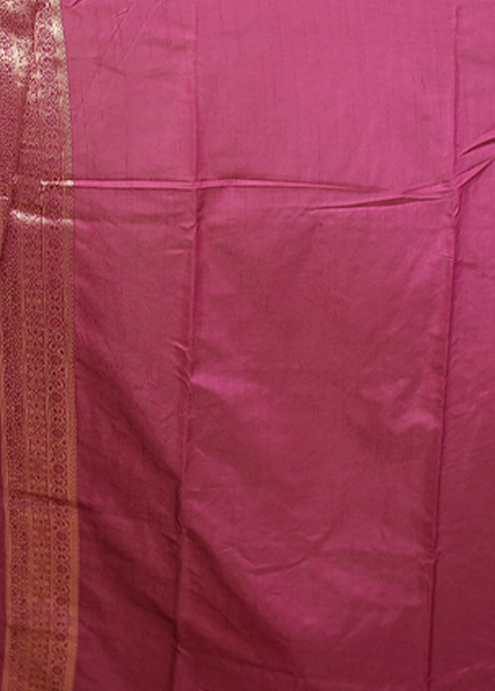 Purple Dupion Silk Saree With Blouse Piece