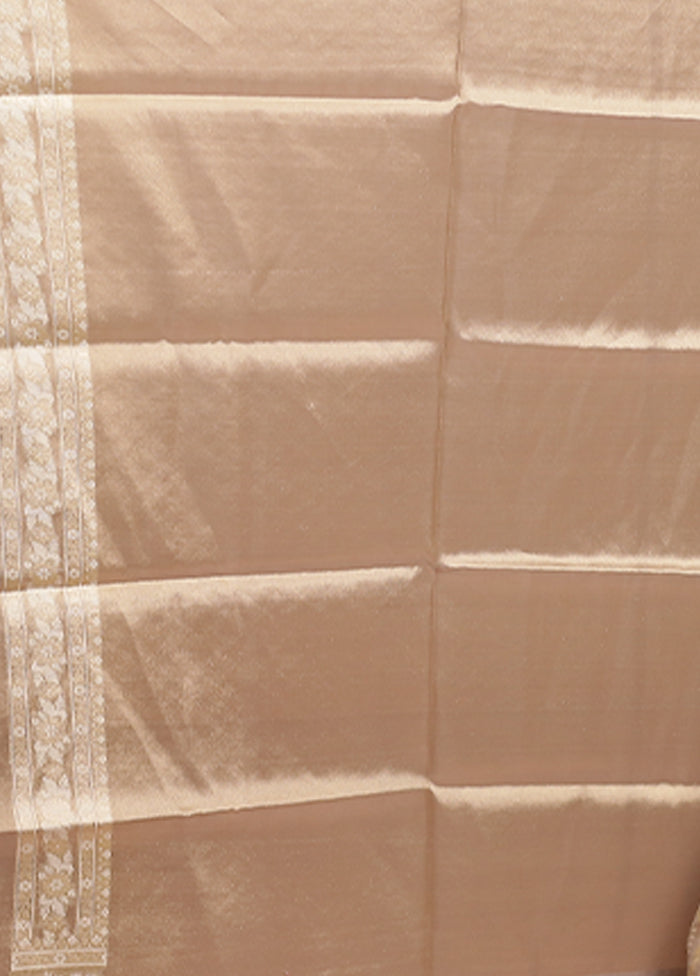 Cream Tissue Silk Saree With Blouse Piece