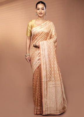 Rust Tissue Silk Saree With Blouse Piece