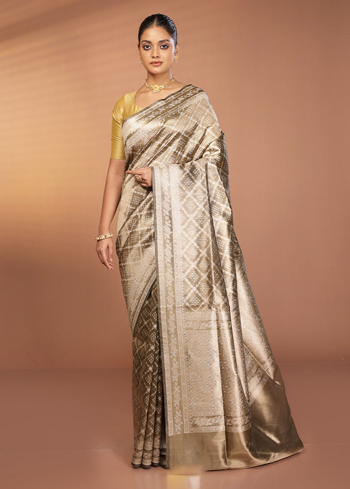 Cream Tissue Silk Saree With Blouse Piece