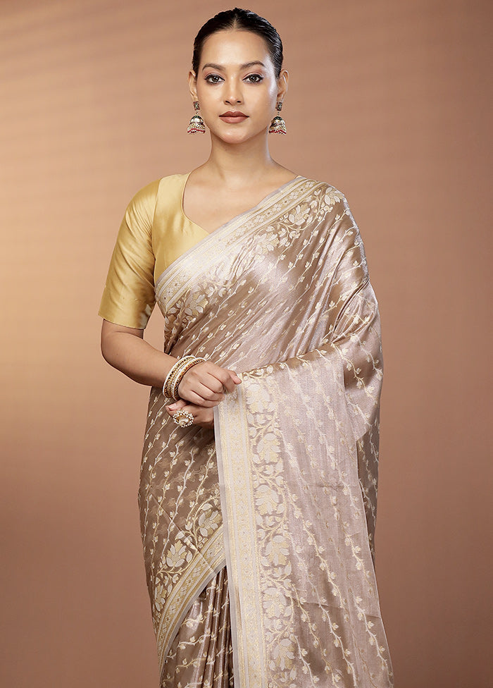 Cream Tissue Silk Saree With Blouse Piece