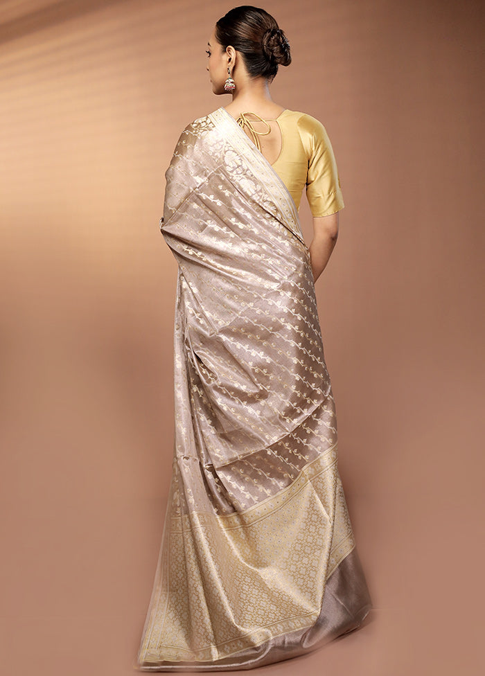 Cream Tissue Silk Saree With Blouse Piece