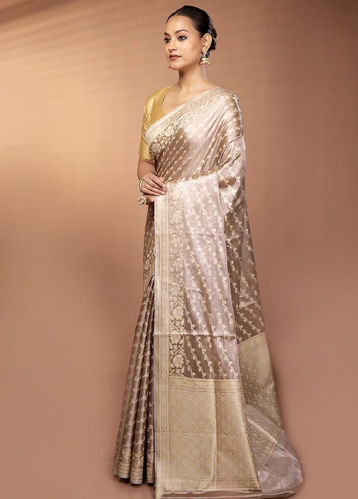 Cream Tissue Silk Saree With Blouse Piece