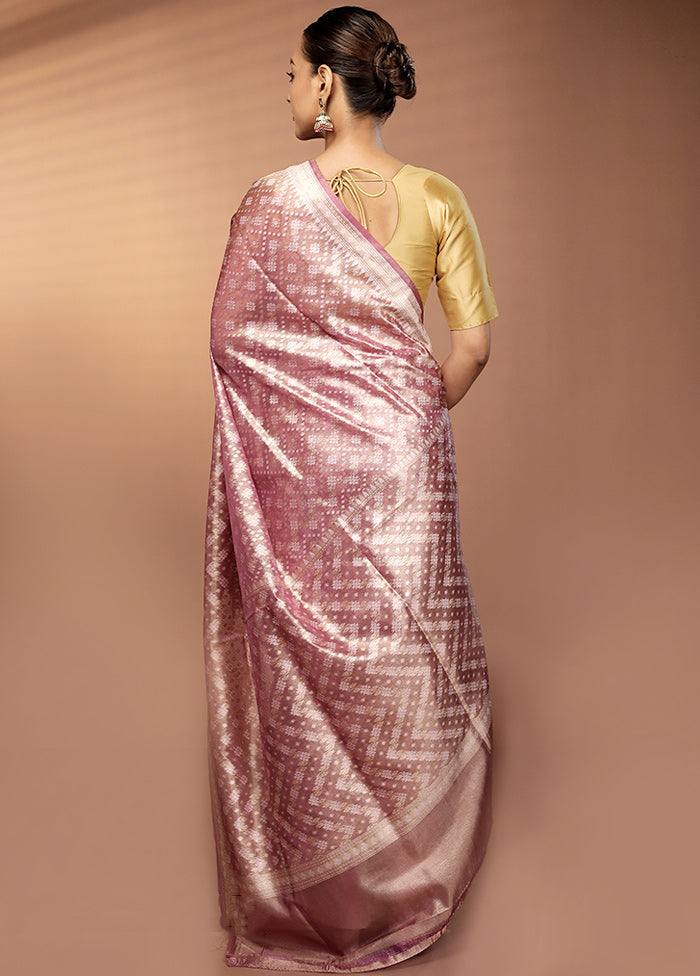 Purple Tissue Silk Saree With Blouse Piece