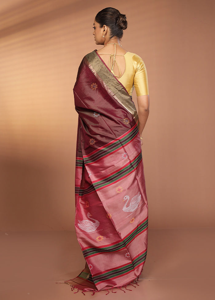 Blue Kalakshetra Pure Silk Saree With Blouse Piece