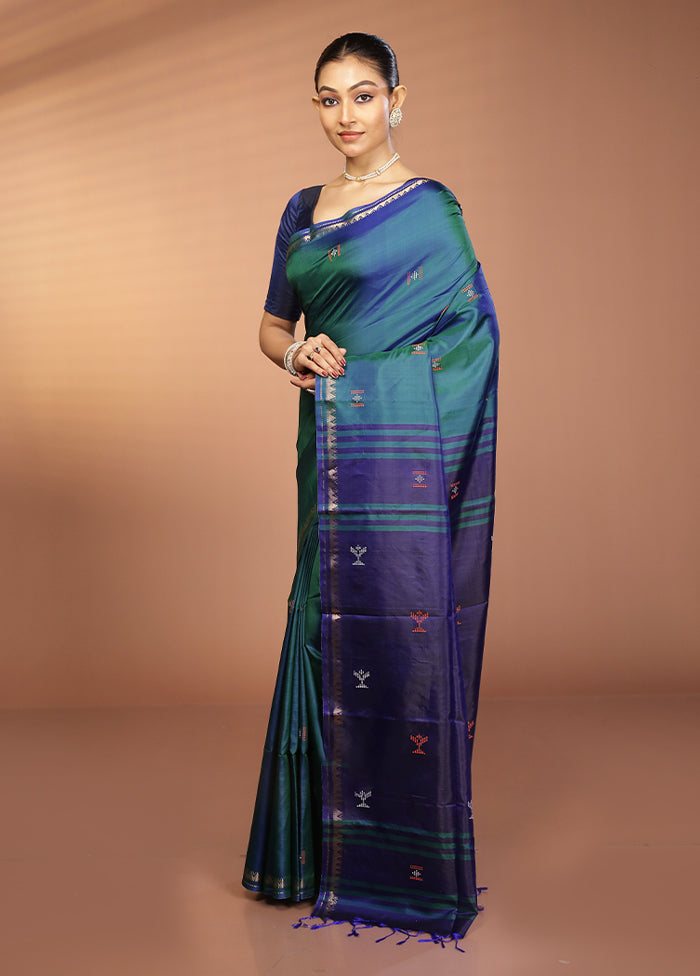 Pink Kalakshetra Pure Silk Saree With Blouse Piece