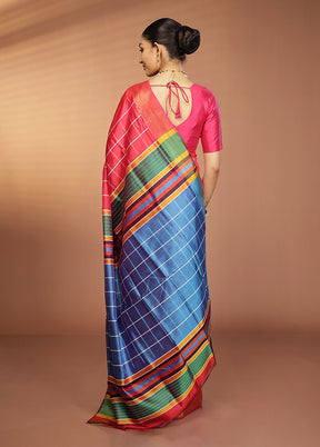 Red Kalakshetra Silk Saree With Blouse Piece