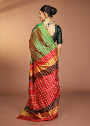 Green Kalakshetra Silk Saree With Blouse Piece