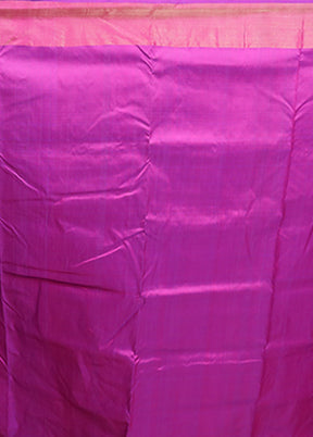 Blue Kalakshetra Silk Saree With Blouse Piece