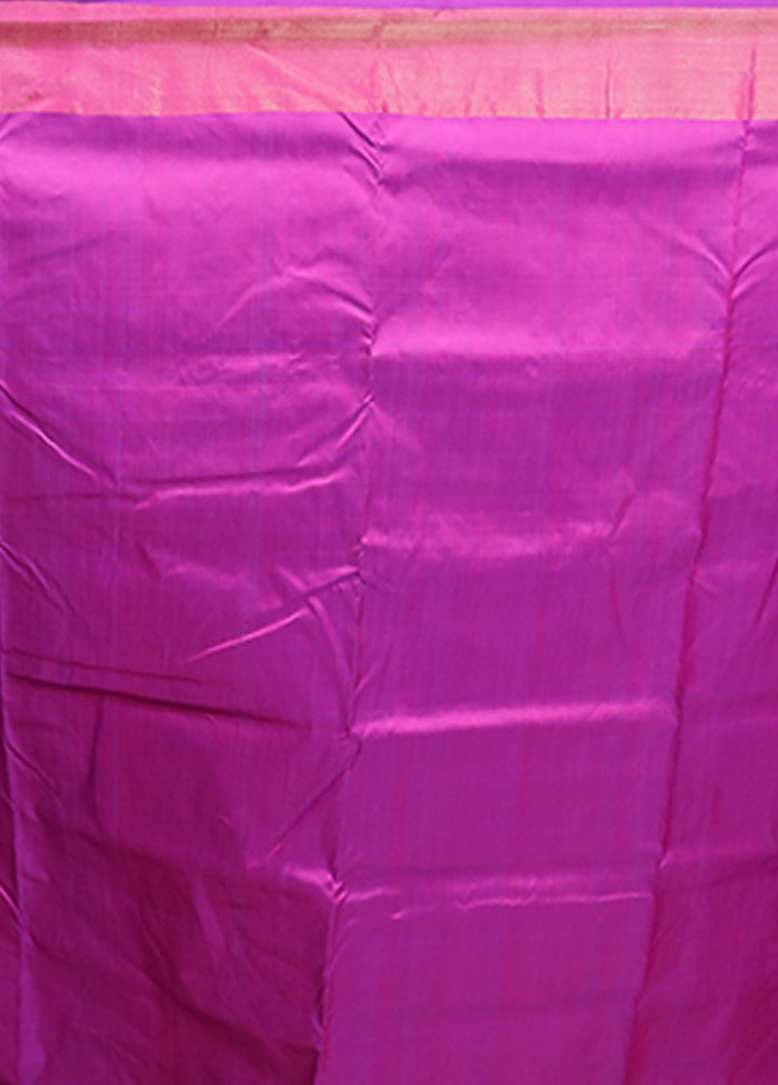 Blue Kalakshetra Silk Saree With Blouse Piece