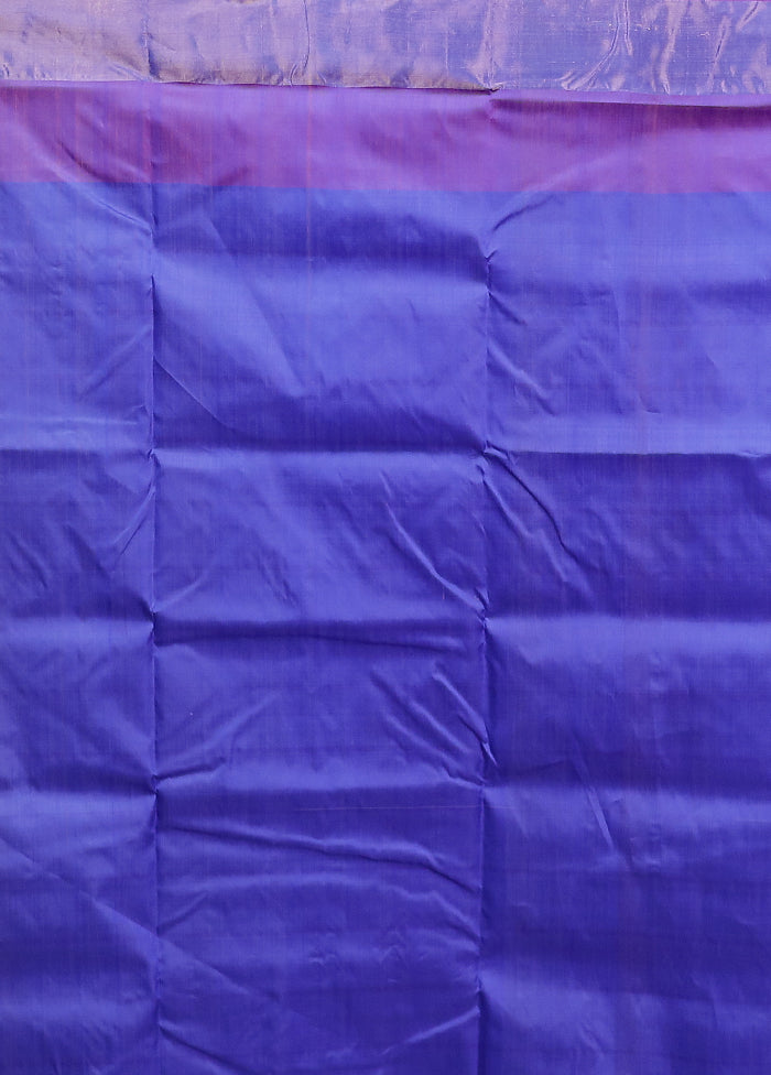 Purple Kalakshetra Silk Saree With Blouse Piece
