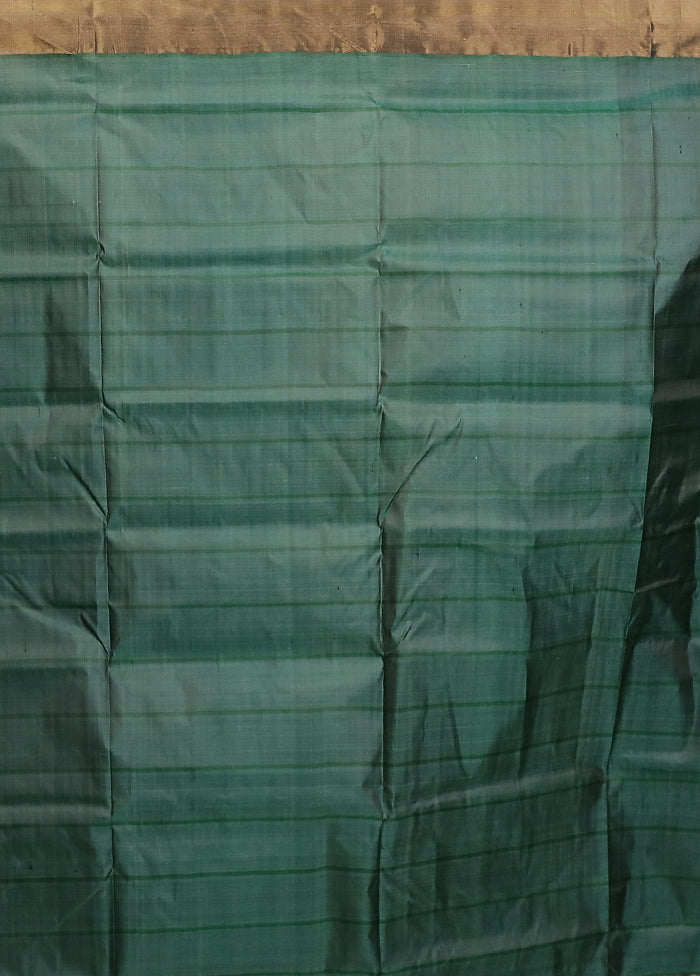 Green Kalakshetra Silk Saree With Blouse Piece