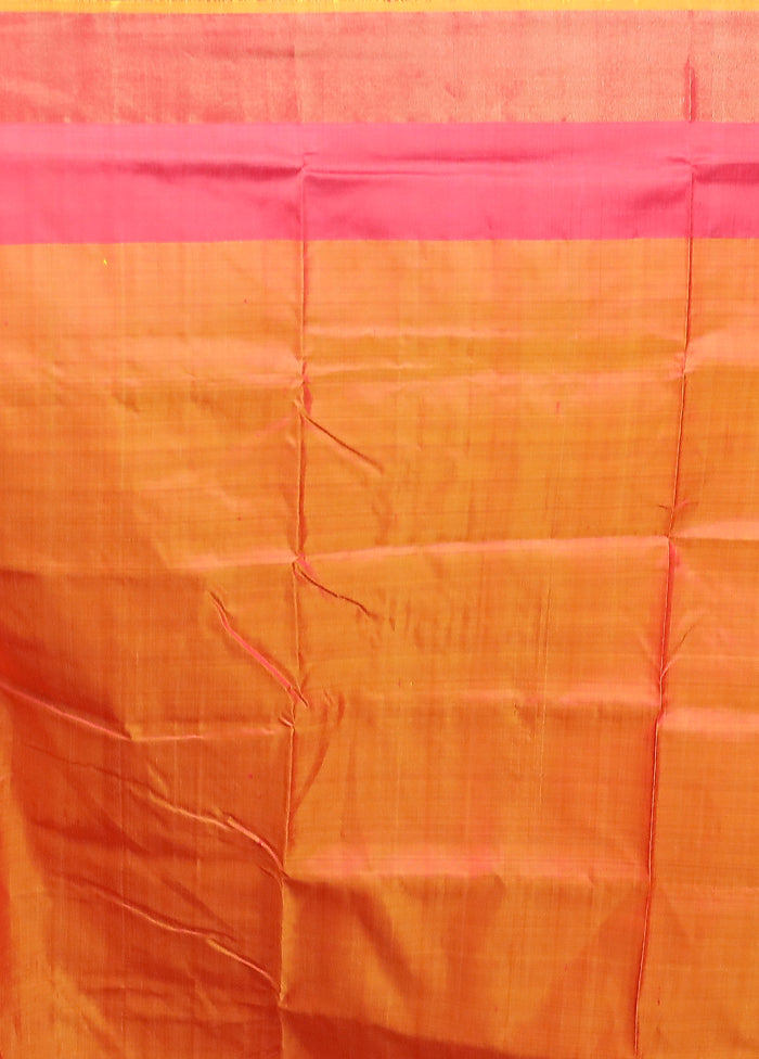 Yellow Kalakshetra Silk Saree With Blouse Piece