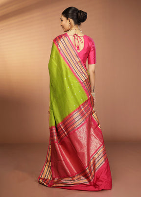 Green Kanjivaram Silk Saree With Blouse Piece