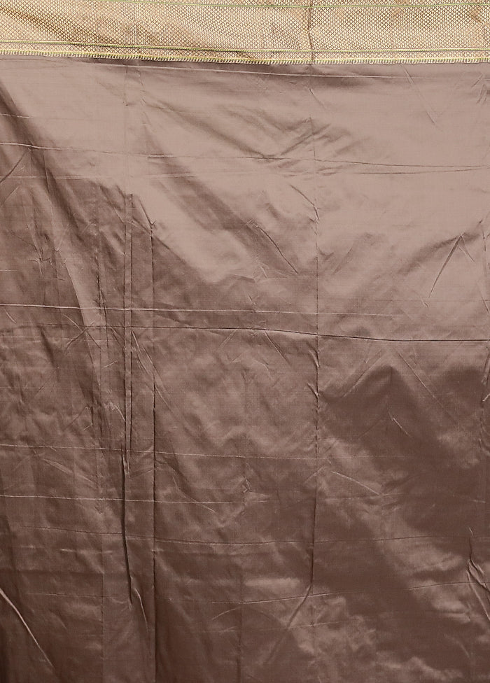 Grey Kanjivaram Silk Saree With Blouse Piece