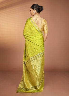 Green Kanjivaram Silk Saree With Blouse Piece
