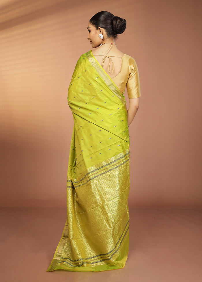 Green Kanjivaram Silk Saree With Blouse Piece