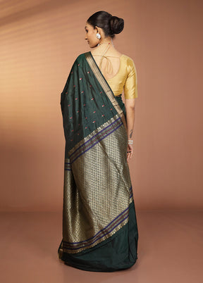 Green Kanjivaram Silk Saree With Blouse Piece