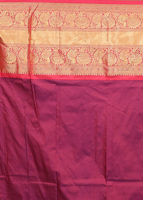 Blue Handloom Kanjivaram Pure Silk Saree With Blouse Piece