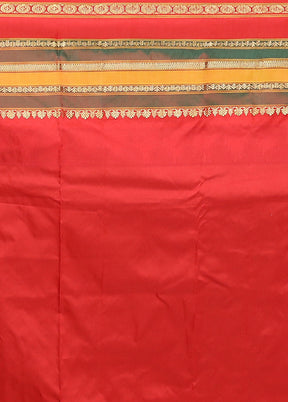 Yellow Handloom Kanjivaram Pure Silk Saree With Blouse Piece