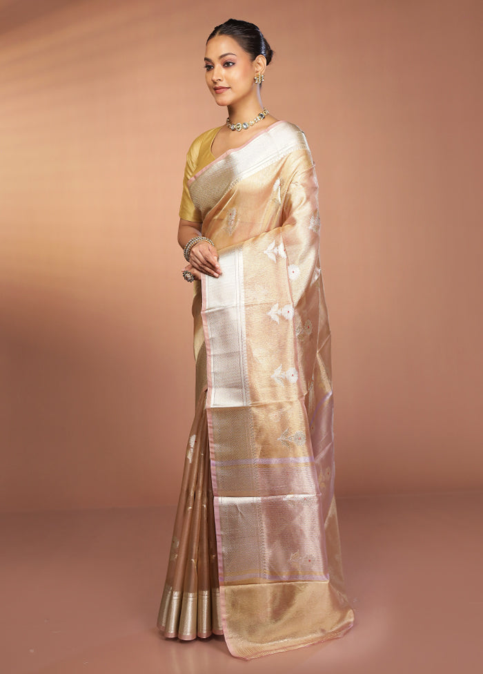 Gold Tissue Silk Saree With Blouse Piece