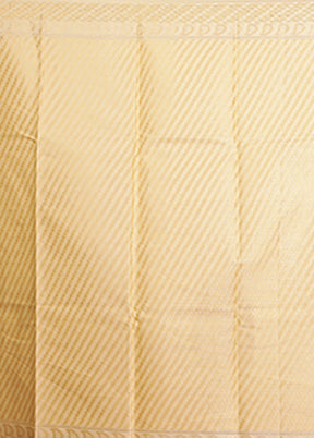 Yellow Kora Silk Saree With Blouse Piece