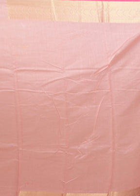 Pink Kora Silk Saree With Blouse Piece