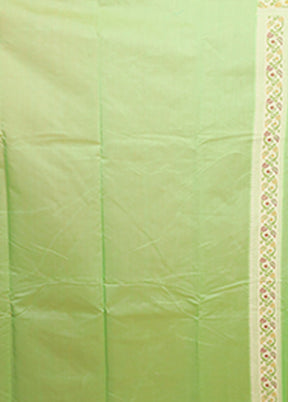 Green Kora Silk Saree With Blouse Piece