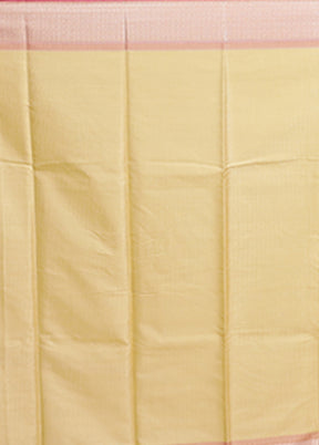 Cream Kora Silk Saree With Blouse Piece