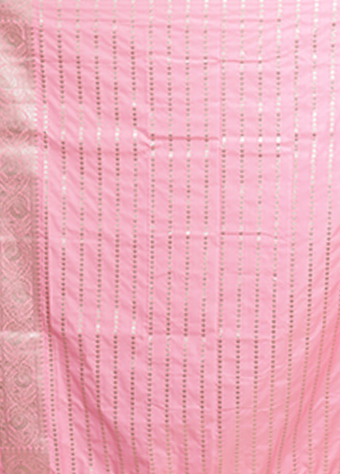 Pink Katan Silk Saree With Blouse Piece